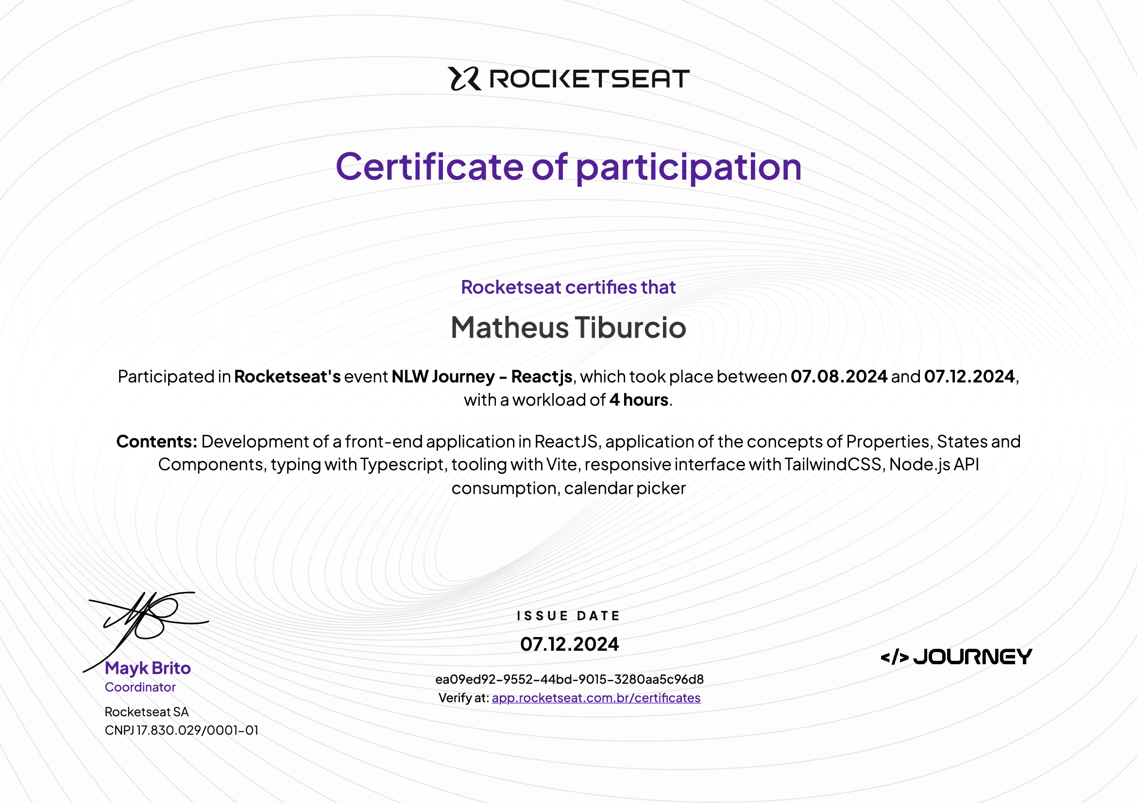 certificate