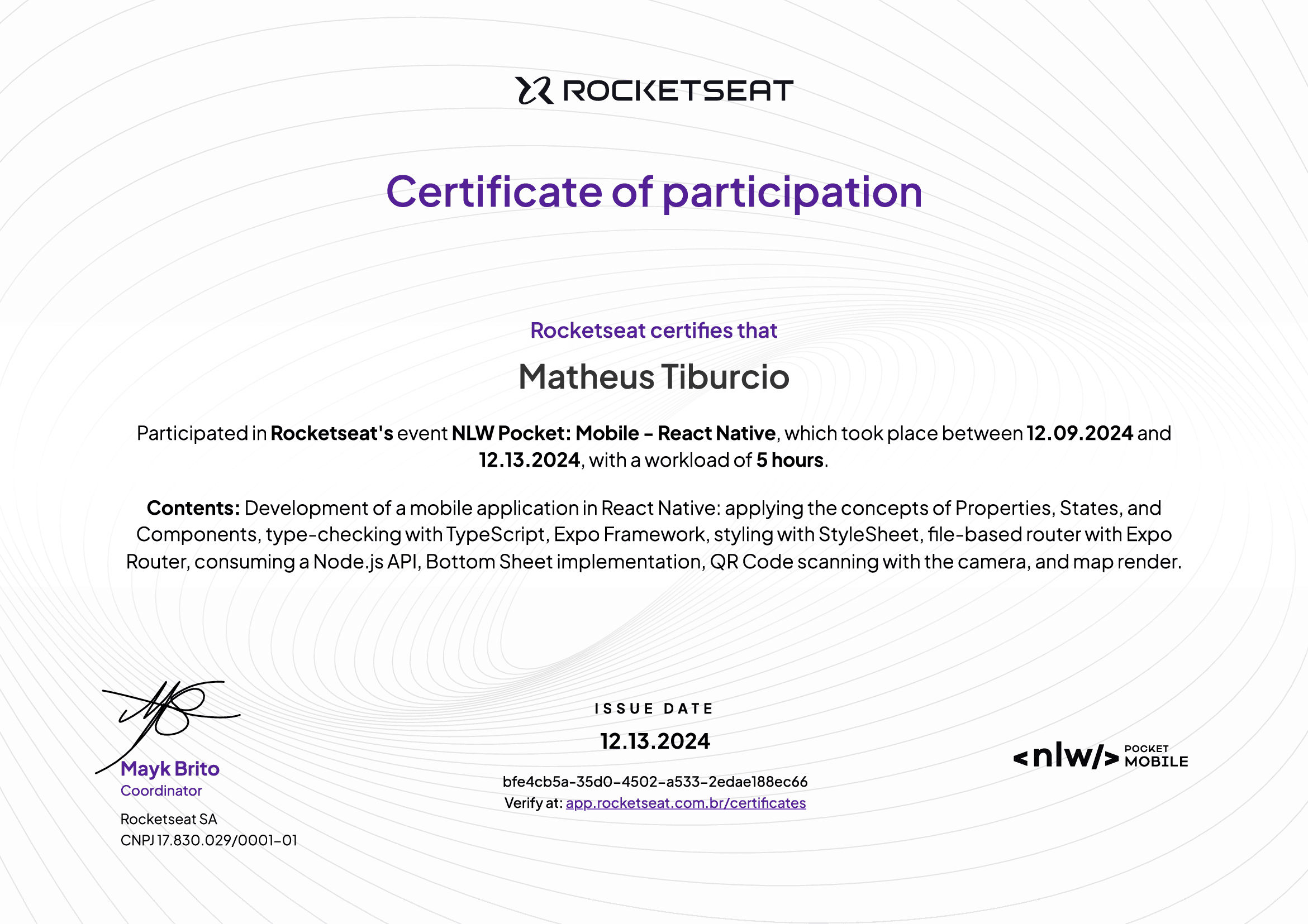 certificate